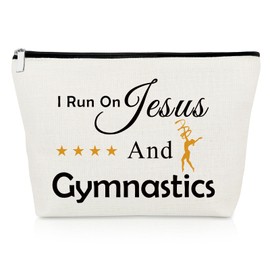 Gymnastics Lover Gift Makeup Bag Gymnastics Gifts for Girls Christian Inspirational Gifts Gymnastics Coach Thank You Gift Cosmetic Bag Graduation Birthday Gift for Gymnastics Friend Travel Pouch