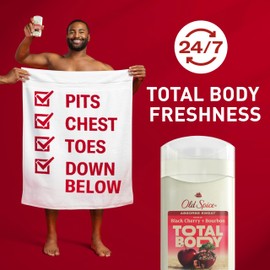 Old Spice Whole Body Deodorant for Men, Total Body Deodorant, Black Cherry + Bourbon Scent, Aluminum Free Deodorant Stick for 24/7 Freshness // Dermatologist Tested Whole Body Deodorant, 3.0 oz