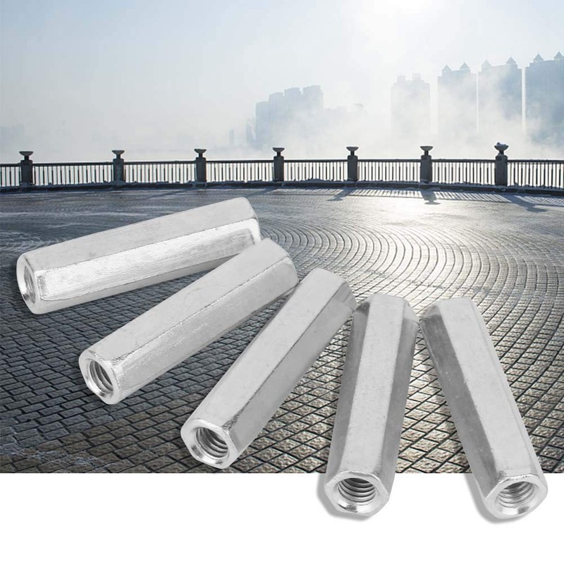 Jeanoko 5pcs M8 x 50 Long Rod Nut Hexagonal Sleeve