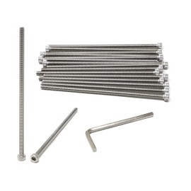 iexcell 15 Pcs M5 x 130mm Thread Pitch 0.8 mm Stainless Steel 304 Hex Socket Head Cap Screws Bolts Kit