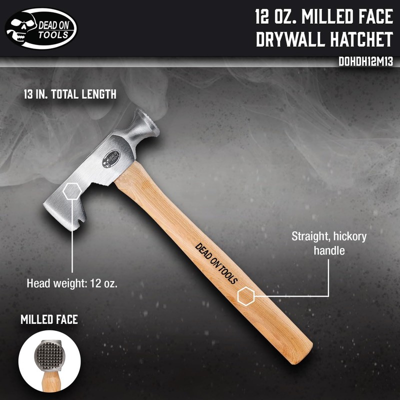 Dead On Tools-12oz Milled Face Drywall Hatchet,(DOHDH12M13)