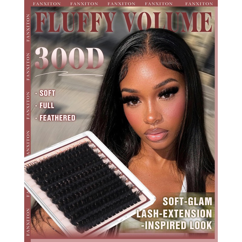 Fluffy Lash Clusters 300D D Curl 12-16mm Soft Band Volume
