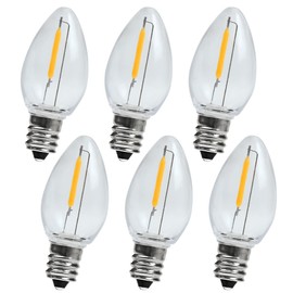 MYEMITTING Night Light Bulb – C7 E12 LED Bulbs – Candelabra, 0.6 Watt Equivalent 7W Incandescent Bulb, Warm White 2700K, Window Candles & Chandeliers Replacement Bulb, 6 Pack