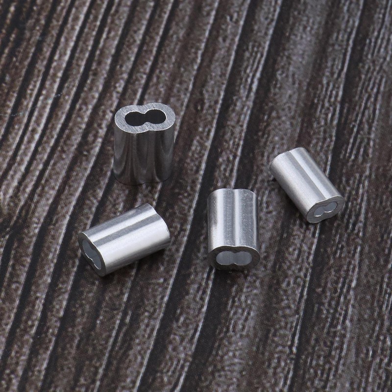 ECSiNG 200pcs Aluminum Sleeves Clips with Double Holes for 1.2
