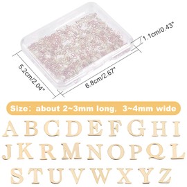 OLYCRAFT 884 Pieces, 26 Types, Alphabet Metal Parts, Alphabet Nail Parts, Alphabet Metal Resin, Resin Parts, Nail Parts, Necklace, Earrings, Gold