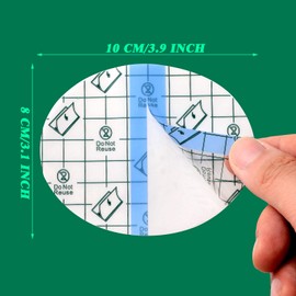 Nuanchu 60 Pieces Transparent Stretch Adhesive Bandage Waterproof, Film Clear Dressing Bandages Dressing Tape for Swimming Skin, Ellipse(3.2 x 4 Inch)