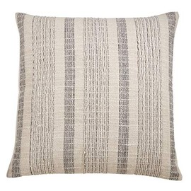 SARO LIFESTYLE "Alexandria Collection Woven Striped Down Filled Throw Pillow, 22"", Ivory
