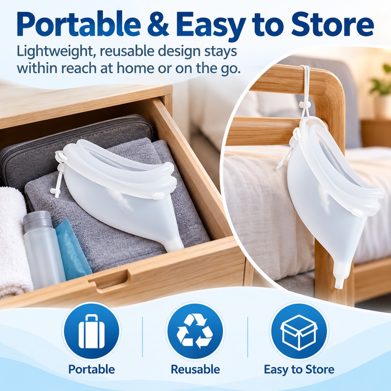 1000mL Portable Urine Collection Bag for Men – Reusable Urinal