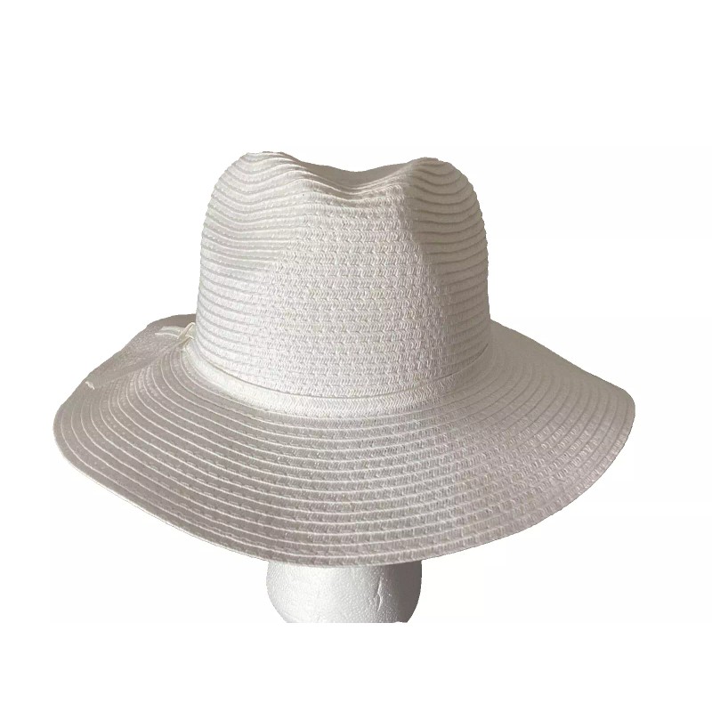 Time and Tru Women's Packable Adjustable Band White Fedora Hat