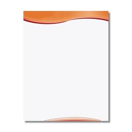 PaperDirect Orange Swish Color Harmony Stationery, Letters, Cards, Invites, Border Papers, Letterhead 8.5 x 11, 25 sheets, Elegant Premium Business Corporate Writing Paper