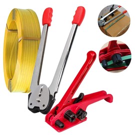Heavy Duty Manual 4 in 1 PET/PP Manual Strapping Tools Packing Machine Set Tensioner & Sealer 100m Packing Belt