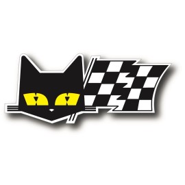 World Graphic SEV Marchal 24 Hours Le man Cat Checkered Flag Race Bumper Sticker Decal