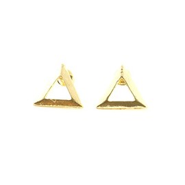 Triangle Outline Stud Earrings Gold Tone Geometric Posts EH07 Fashion Jewelry