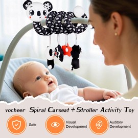 vocheer Hanging Toys for Car Seat Crib Mobile, Infant Baby Spiral Plush Toys for Crib Bed Stroller Car Seat Bar (Koala)