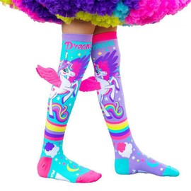 Little Kids Girls Crazy Socks Cute Cartoon 3D Wings Knee High Child Long Funny Animal Socks 7-12 Year (Pink, ONE SIZE)