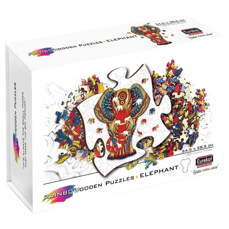 Eureka Rainbow Wooden Puzzle - ELEPHANT