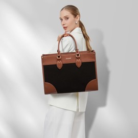 LOVEVOOK Laptop Bag for Women 15.6 lnch,Waterproof Laptops Tote Bags for Womens,Professional Work Bags for Women with Cup Holder,Large Laptop Purse Computer Briefcase Office Teacher Clutch Bag,2 PCS