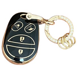 Kepdul for Toyota Key Fob Cover Key Protective Key Shell Holder Fit for Toyota Highlander/Sequoia/Sienna/Tacoma/Tundra (4B-Black)