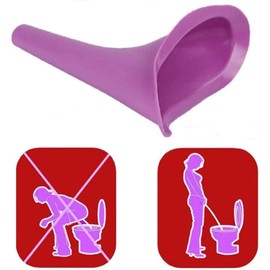 VJK Women's urinal for women for safe urination while standing or squatting, reusable and portable, ideal for on the go such as camping, travelling, hiking, mountaineering (purple, pack of 2)
