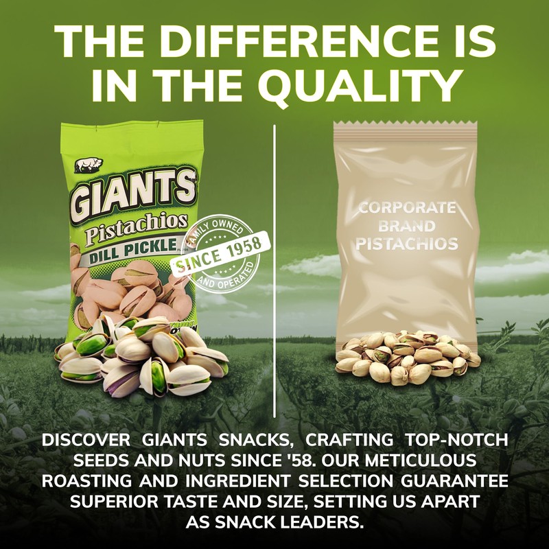 GIANTS Dill Pickle Pistachios - Healthy Snacks, In Shell Pistachios