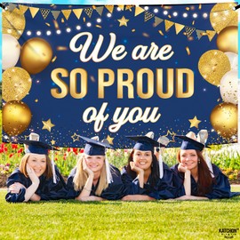 KatchOn, Blue We are So Proud of You Banner - XtraLarge, 72x44 Inch | Graduation Banner Congratulations Banner for Congratulations Decorations | Grad Backdrop for Graduation Decorations 2026