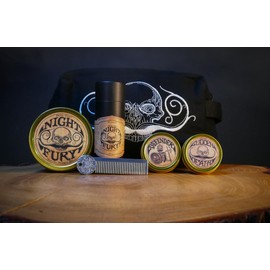 THE VINTAGE GROOMING CO. Mustache Grooming Kit for Men C Strong Hold Mustache Wax, Balm, Shampoo, Wax Remover, Metal Comb & Toiletry Bag | Beard & Mustache Care Set | Facial Hair Styling Kit | Death Grip