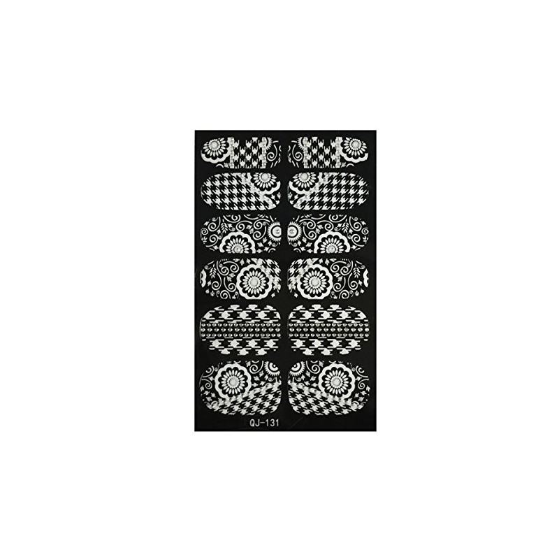 Wrapables Fashionable Black and White Nail Art Stickers, Deco