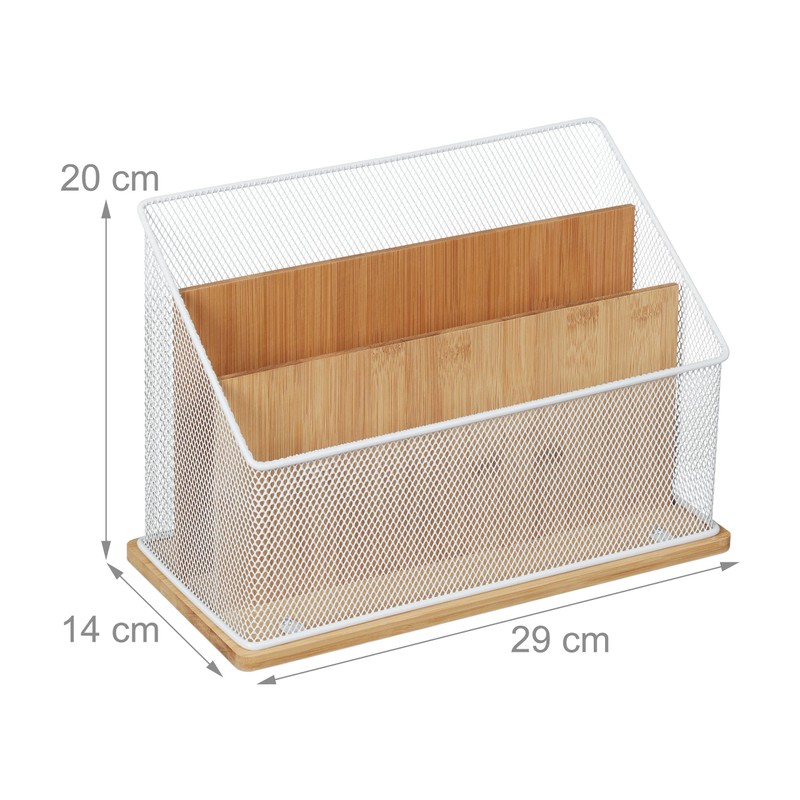 Relaxdays Document Holder, Letter Stand, 3 Compartments, HBT 20 x