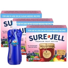 Sure-Jell Low Sugar Pectin for Canning – Pack of 3 (1.75 oz Boxes) – Fruit Pectin for Low or No Sugar Jam, Jelly & Preserves – Includes Candy Freezer Collapsible Bottle (Low Sugar) - Bottle
