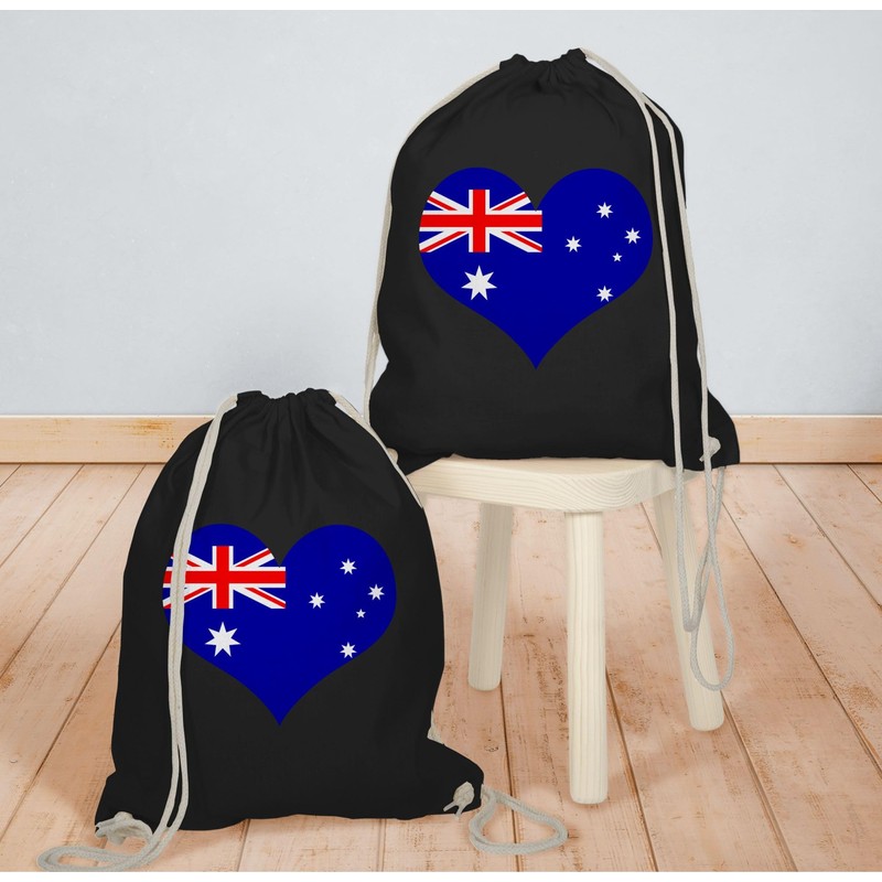 Shirtracer – Countries – Heart Australia – Cotton Gym Bag
