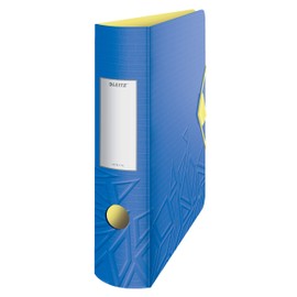 Leitz 11160020 Quality Folder 180° Active Urban Chic A4 Rounded Spine 8.2 cm Wide, Elastic Closure, Light Polyfoam, Red, blue 82mm