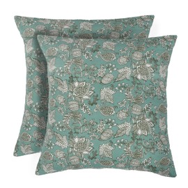 CPC 18x18 in Throw Pillow Covers for Farmhouse, Neutral Decorative Pillow Covers for Living Room Couch, Accent Sofa, Kids Room Pillows 2 pcs, Spring/Summer Gift-Mint Blue