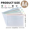 Tramboo 20 Pcs Mesh Zipper Pouch Bags, A4 Letter Size