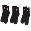 Champion Sport Genderless Quarter Crew, Black, Small