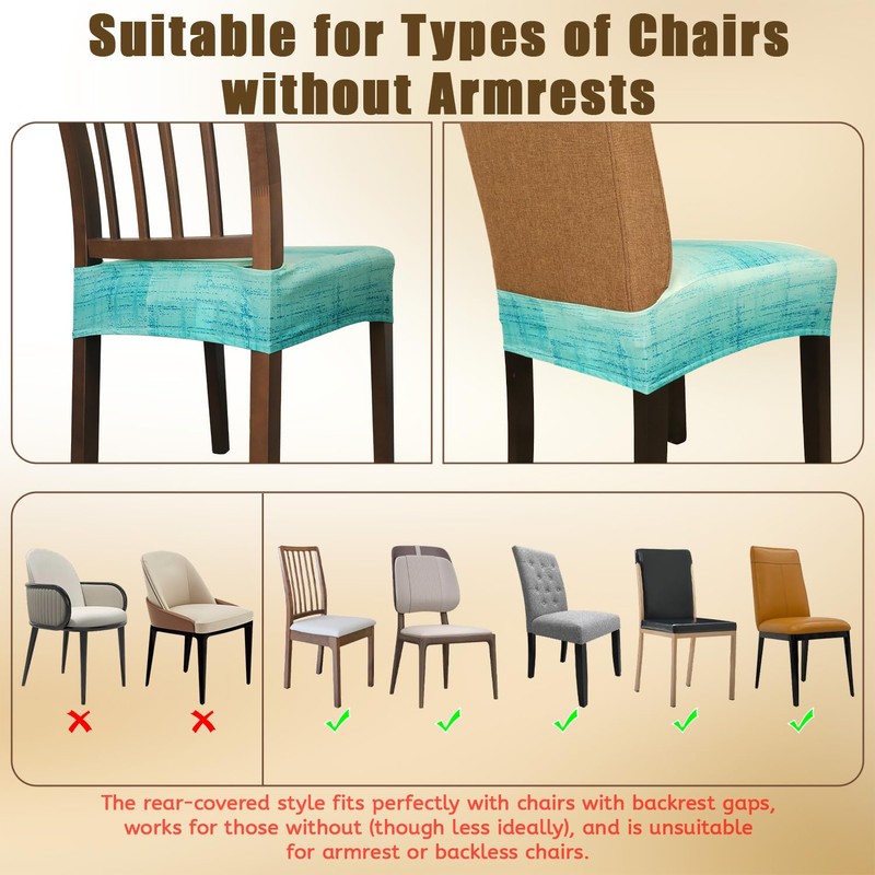 JQinHome Waterproof Dining Chair Seat Covers Set of 2 |
