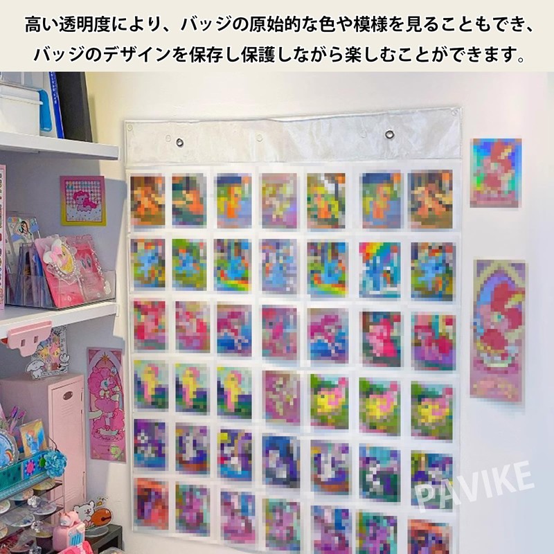 PAVIKE Card Holder Wall Mount (42 Pockets) Photo Display Holder