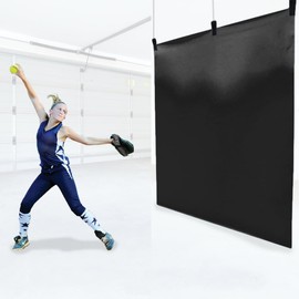 5' x 6' Softball Pitching Trainer Backstop - Garage & Basement Trainer - GBCC (Black)