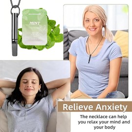 Breathing Necklace with Resistance, Breathing Necklace for Anxiety Relief, Breathing Exercises, Meditation, Christmas Valentine's Day Birthday Gift for Father, Women, Men