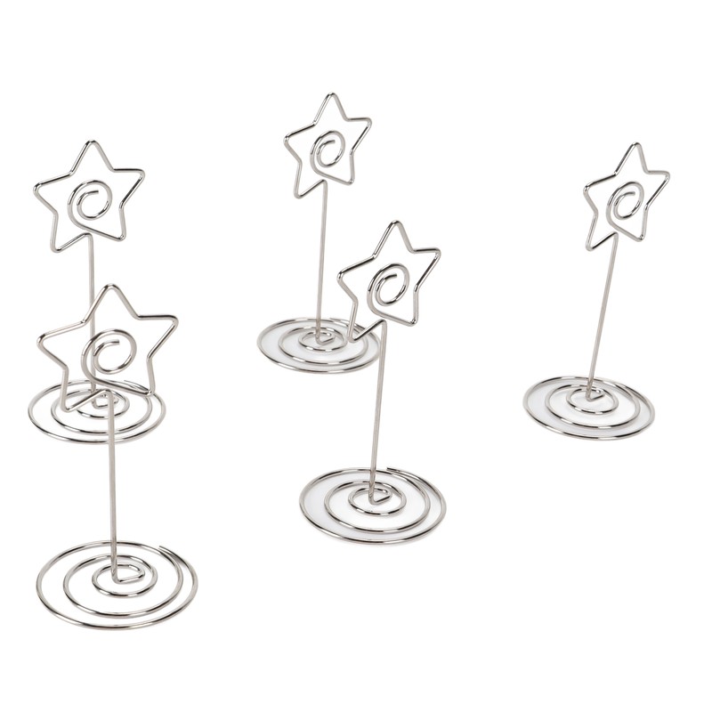 20PCS Desk Memo Clips Table Number Holder Star Shape Metal