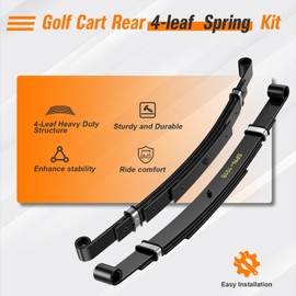GODCTSUP Golf Cart Heavy Duty Rear 4-Leaf Spring Kit, Fits EZGO TXT 1994-Up Electric and 1994-2009 Gas Carts, EZGO TXT Rear Leaf Springs with Bushings Sleeves, High Load Capacity Suspension System