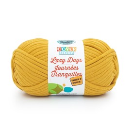 Lion Brand Yarn Cover Story Lazy Days Thick & Quick, Blanket Yarn, Mustard, 1 Pack