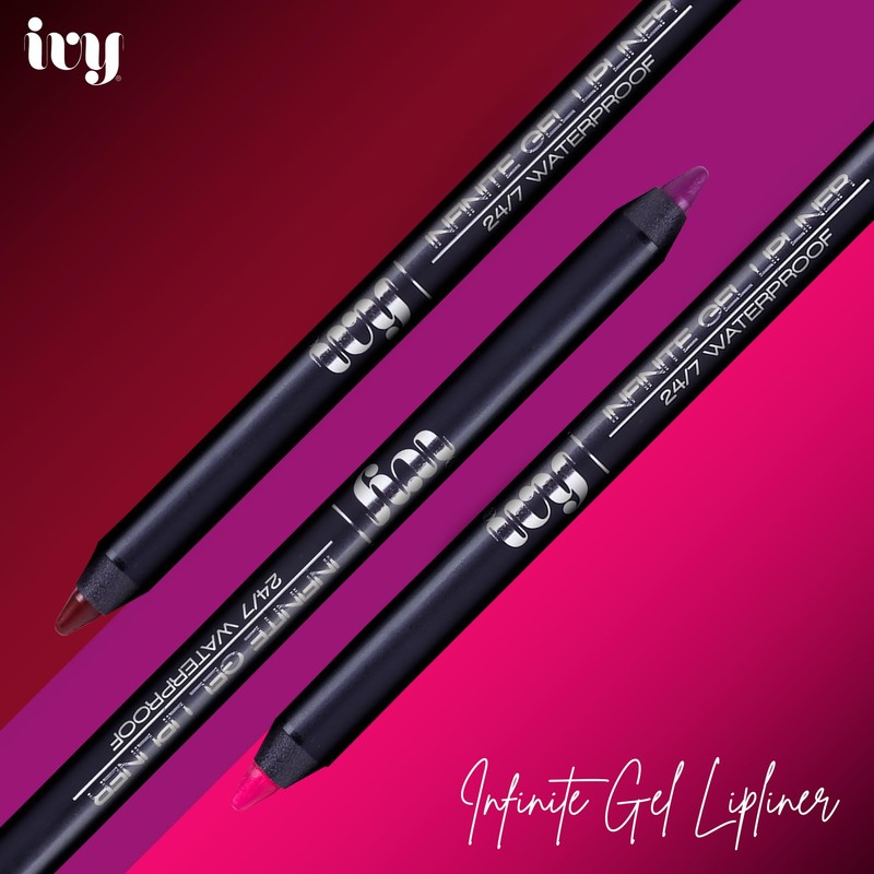 IVY Delineador de Labios en Gel, Indeleble 24 Horas, Resistente