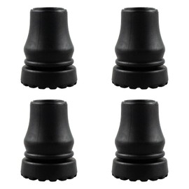 Set of 4 Heavy Duty 3/4 Inch Rubber Cane Tips - Anti-Slip TPR Replacement Tips for Canes, Walking Sticks, Hiking Sticks, and Seniors' Crutches
