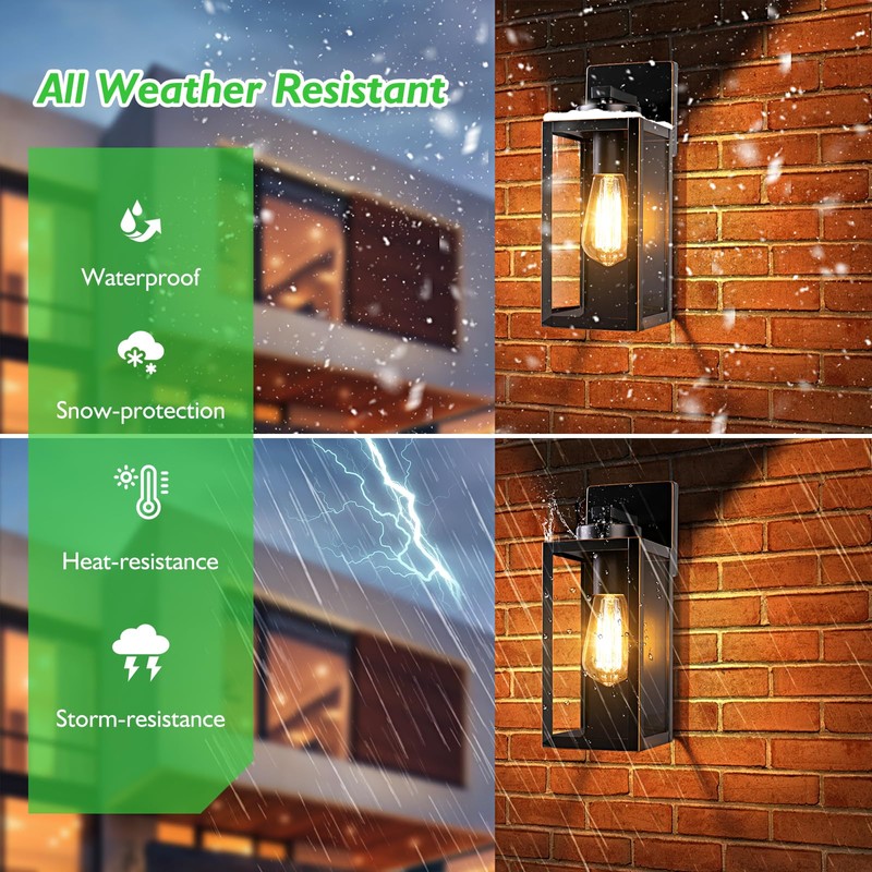 BesLowe Outdoor Wall Light Fixtures, Exterior Waterproof Wall Lanterns, Bronze