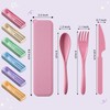 Quatish Reusable Travel Utensils Set with Case, 8 Sets Wheat