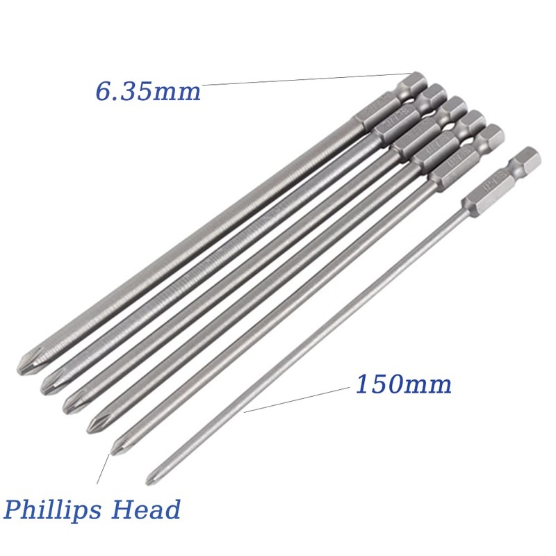 Screwdriver Sets, Magnetic Screwdriver Bit Set, 6Pcs Shank 1/4" S2