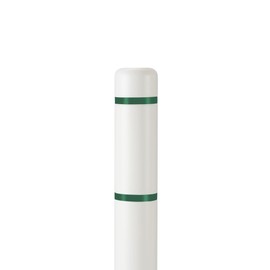 BollardGard 4" x 72" Bollard Cover White - Innoplast (White Green Tape)