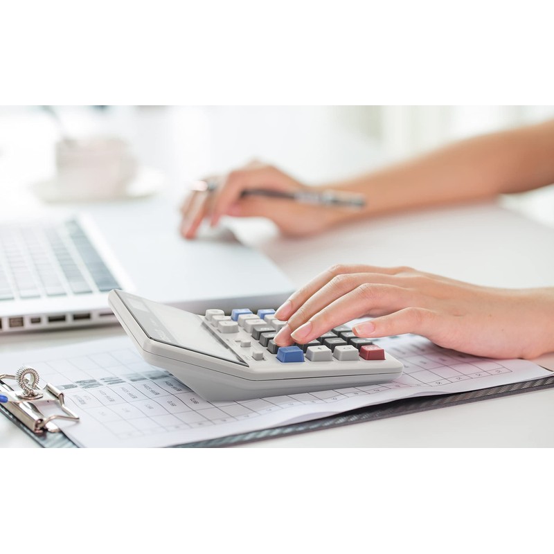 Tabletop Calculator, 12-Digit Large LCD Calculator, Large Letters, Large Buttons,