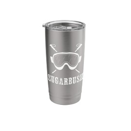 Sugarbush Vermont Ski Skier Skiing Snowboard Goggles Rustic Stainless Steel Insulated Tumbler