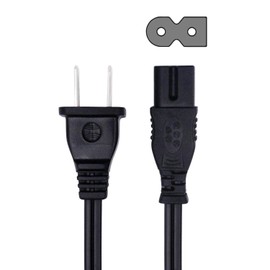 8ft Figure D Power Cord for Vizio Sound Bar SB3651-E6 SB3651-E6B SB3651-F6 SB3651-E6C-RB SB3651-E6C Soundbar 5.1 2 Prong Power Cord AC Extension Cable Replacement